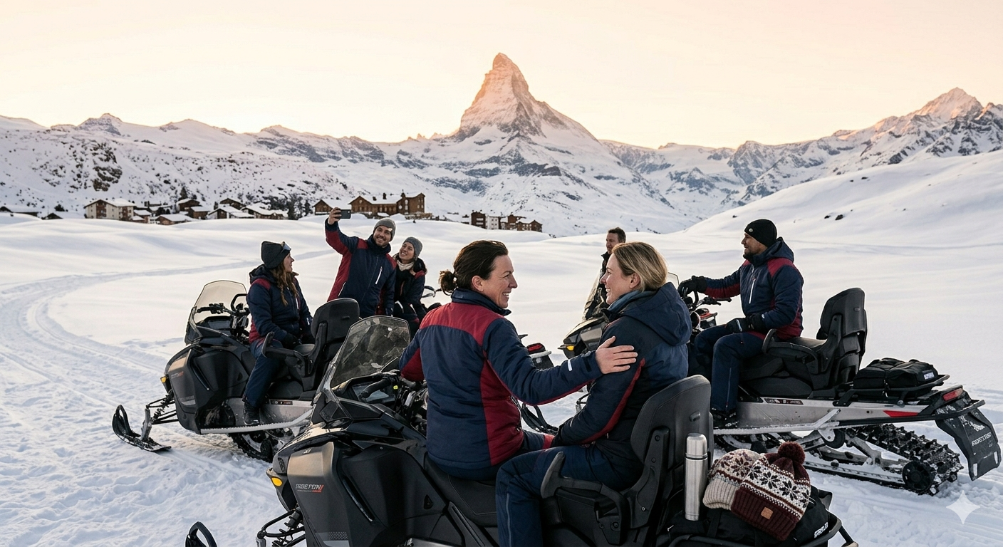 Snowboarding group